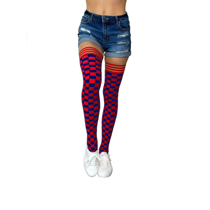 Game Day! - Red & Navy Thigh-Highs