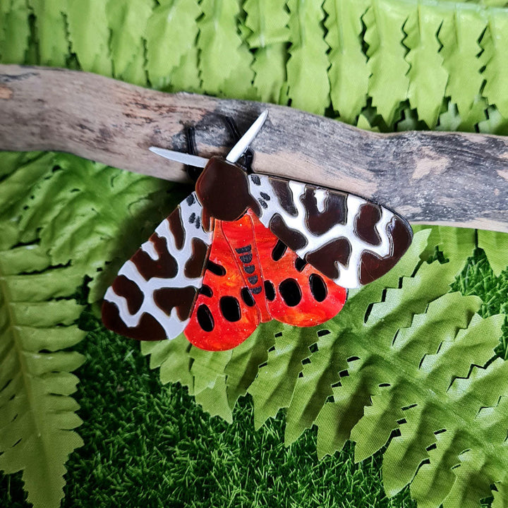 Garden Tiger Moth Brooch by Cherryloco Jewellery 3