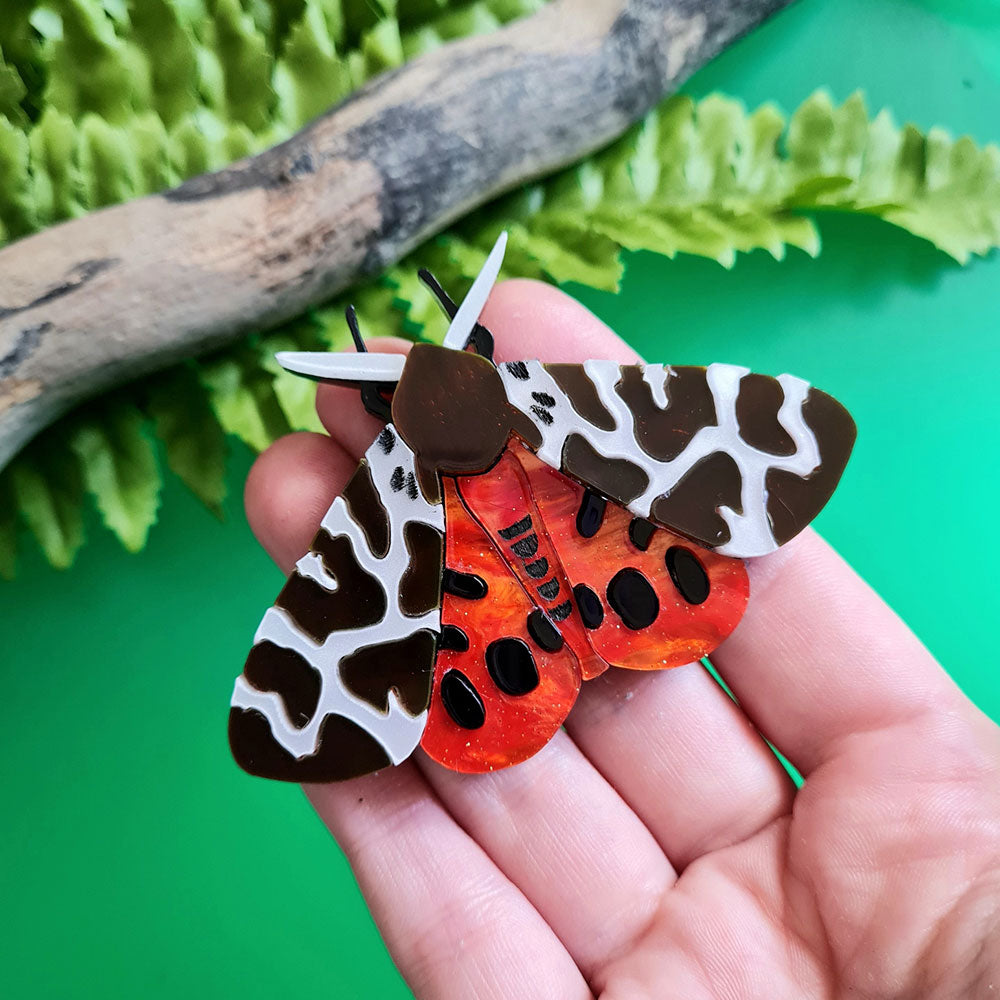 Garden Tiger Moth Brooch by Cherryloco Jewellery 5