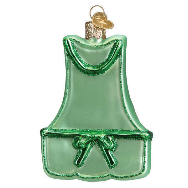 Old World Christmas Gardening Apron Blown Glass Ornament