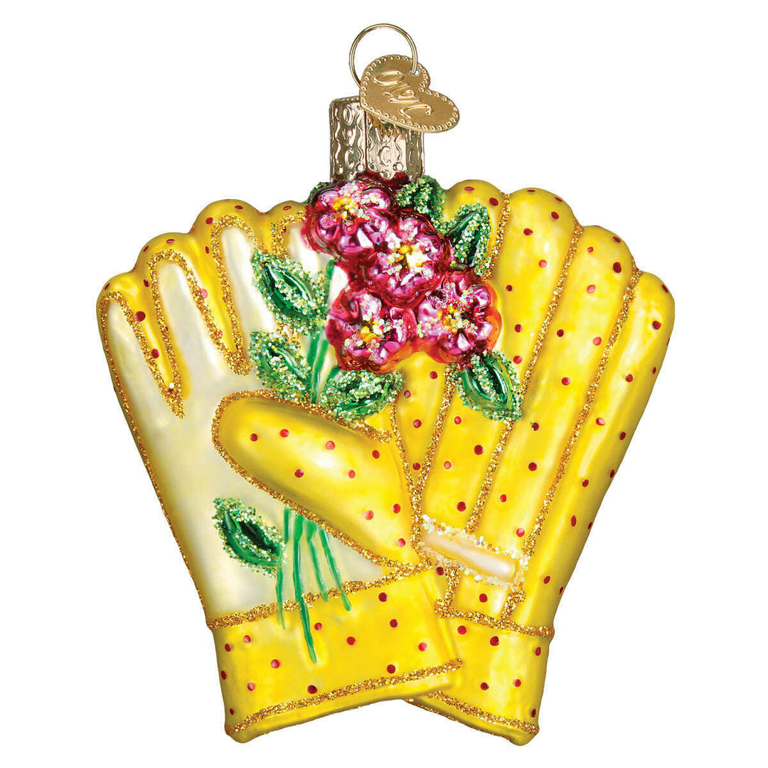 Old World Christmas Gardening Gloves Blown Glass Ornament
