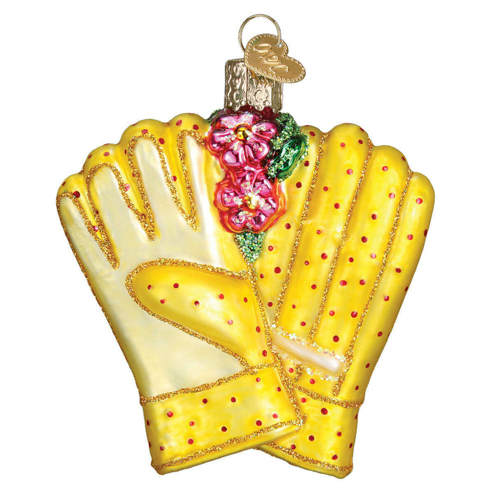 Old World Christmas Gardening Gloves Blown Glass Ornament