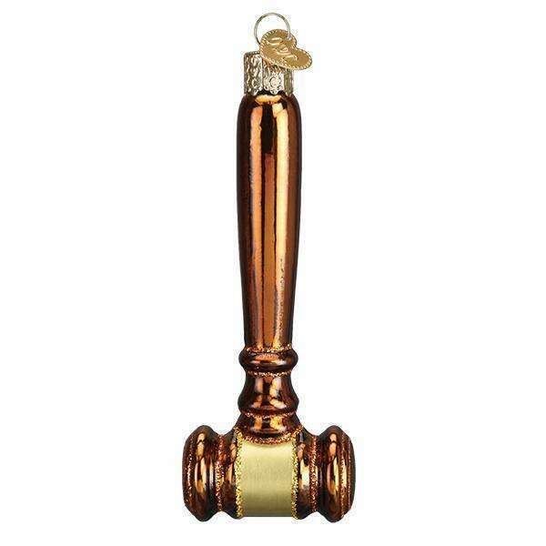 Old World Christmas Gavel Blown Glass Ornament