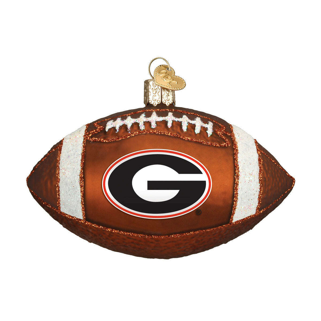 Old World Christmas Georgia Football Blown Glass Ornament