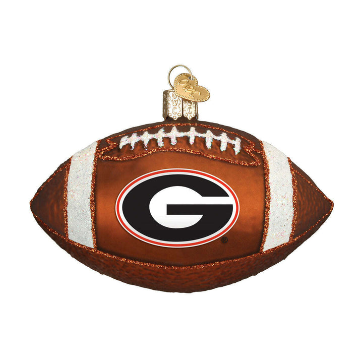 Old World Christmas Georgia Football Blown Glass Ornament