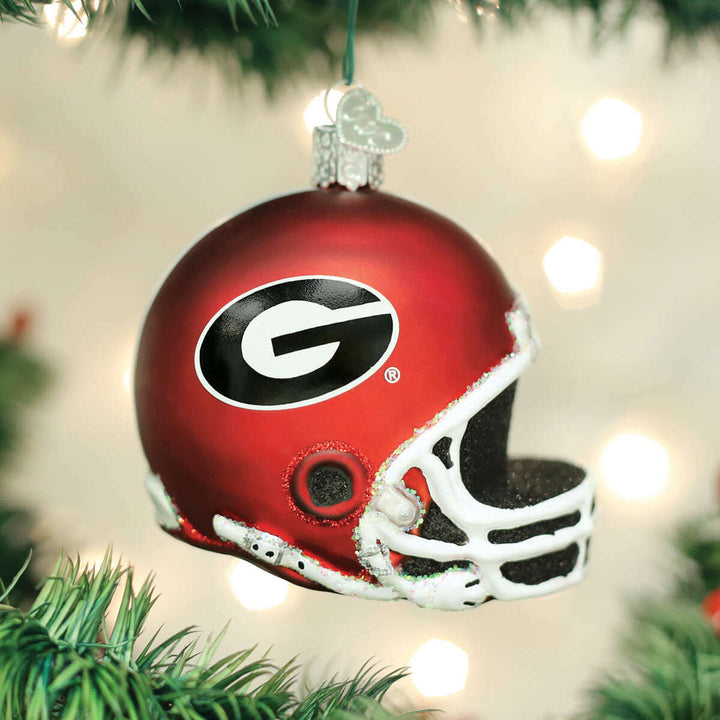 Old World Christmas Georgia Helmet Blown Glass Ornament