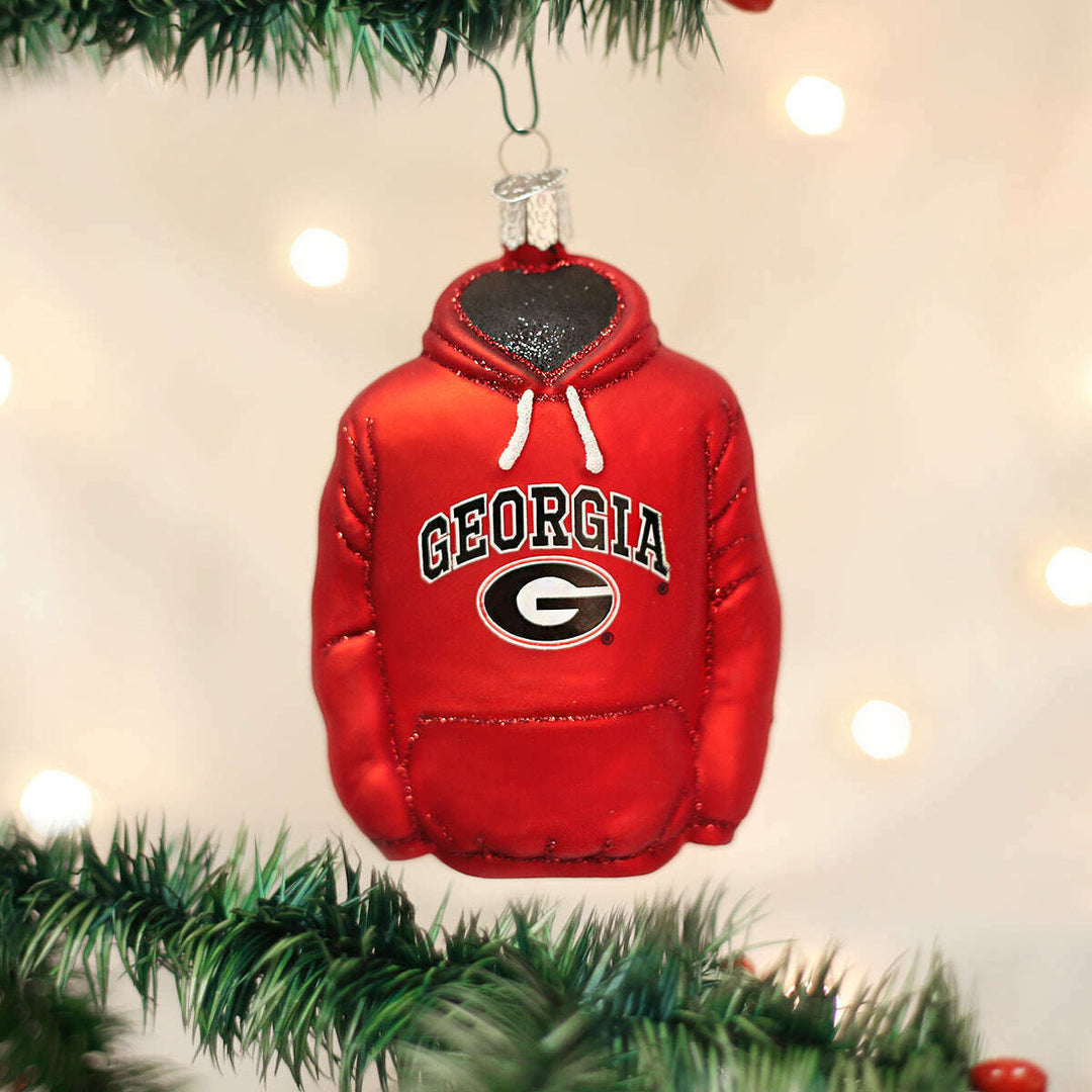 Old World Christmas Georgia Hoodie Blown Glass Ornament