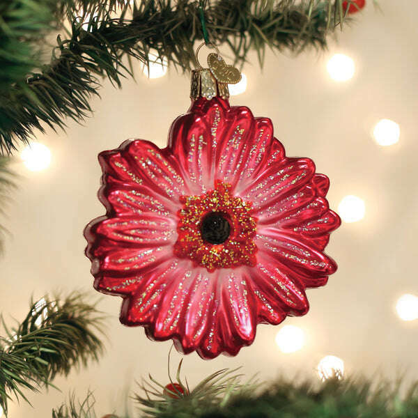 Old World Christmas Gerbera Daisy Blown Glass Ornament