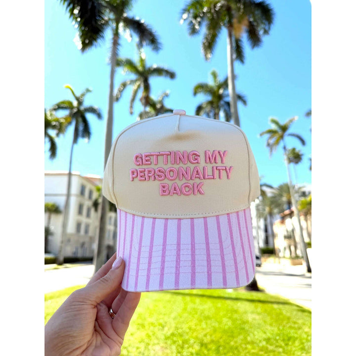 Getting my Personality Back - Pink Stripe Trucker Hat