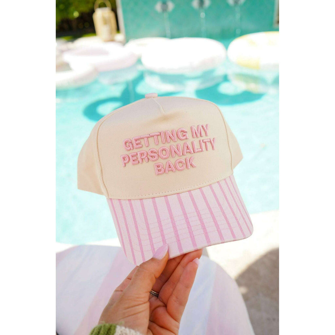 Getting my Personality Back - Pink Stripe Trucker Hat