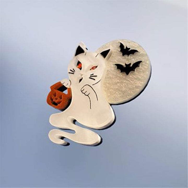 Ghost Kitty Brooch by Cherryloco Jewellery 4