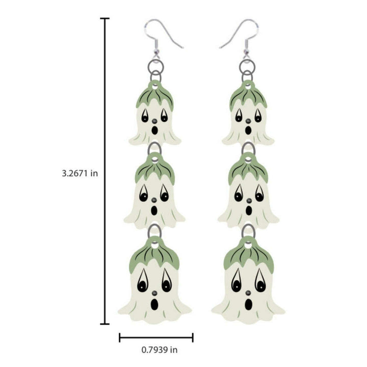 Ghostie Garden Dangle Bell Earrings by Johanna Parker x Lipstick & Chrome – view 3
