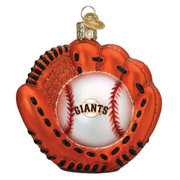 Old World Christmas Giants Baseball Mitt Blown Glass Ornament