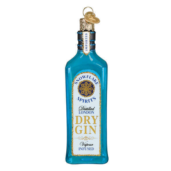 Old World Christmas Gin Bottle Blown Glass Ornament