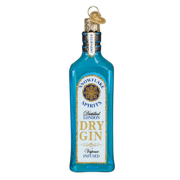 Old World Christmas Gin Bottle Blown Glass Ornament