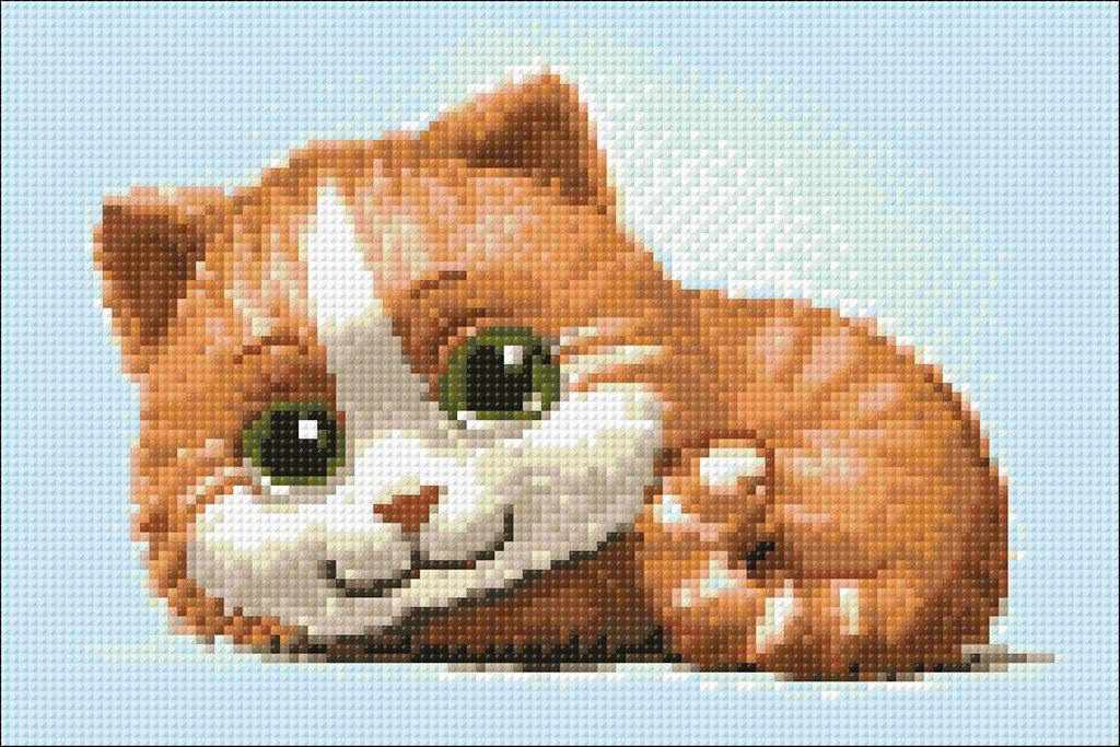 Ginger Cat WD194 11.8 x 7.9 inches Wizardi Diamond Painting Kit