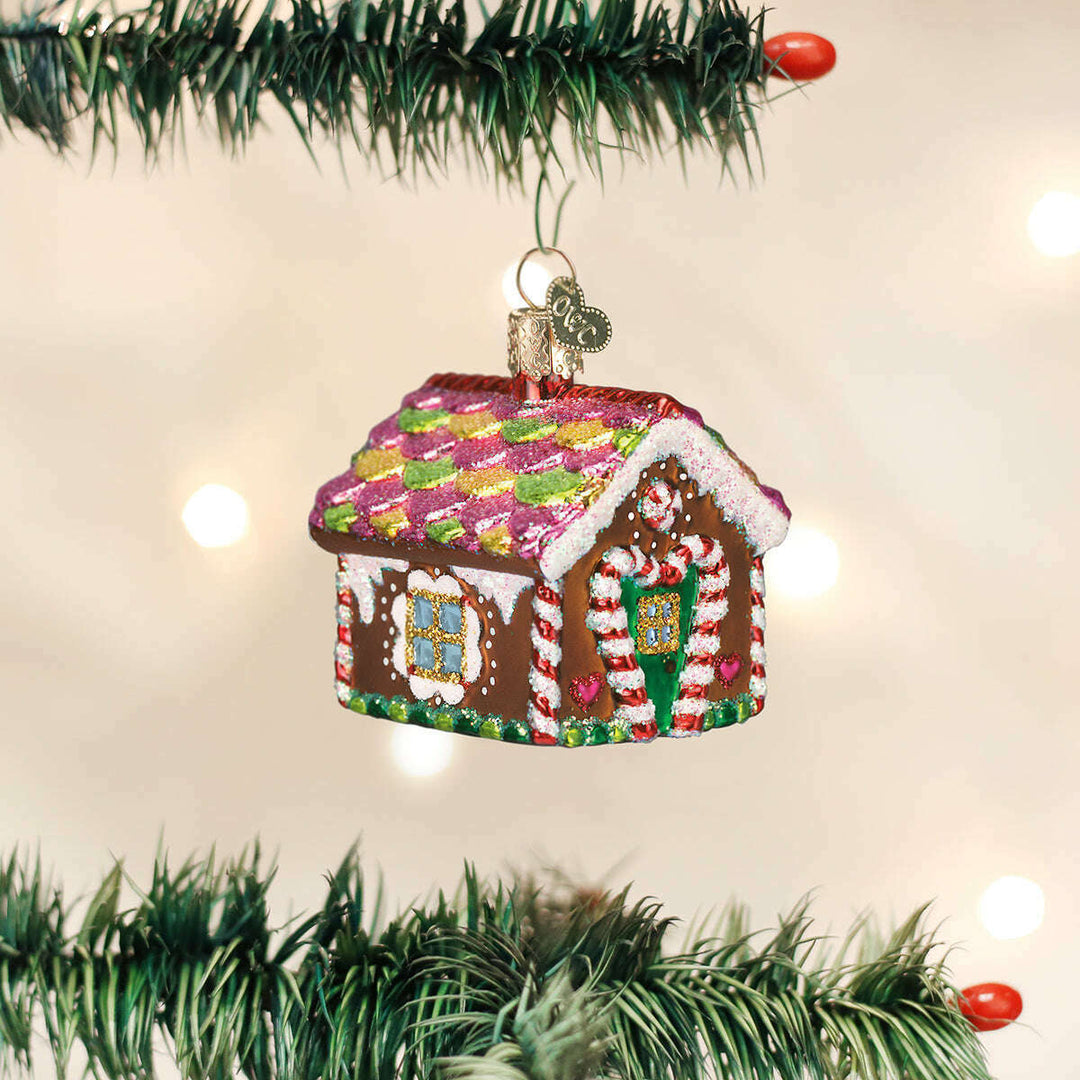 Old World Christmas Gingerbread House Blown Glass Ornament