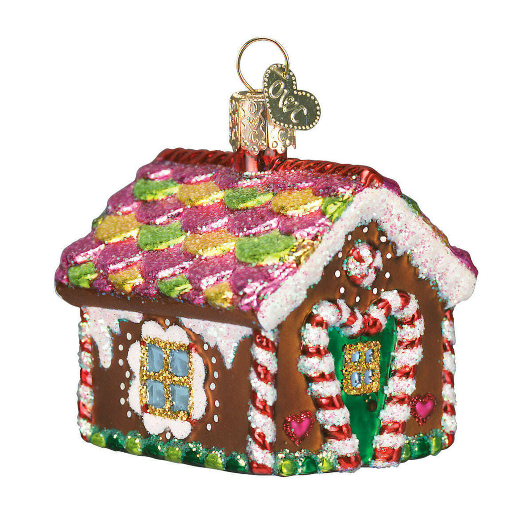 Old World Christmas Gingerbread House Blown Glass Ornament