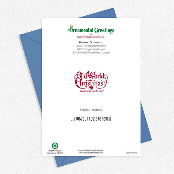 Old World Christmas Gingerbread Houses Holiday Card