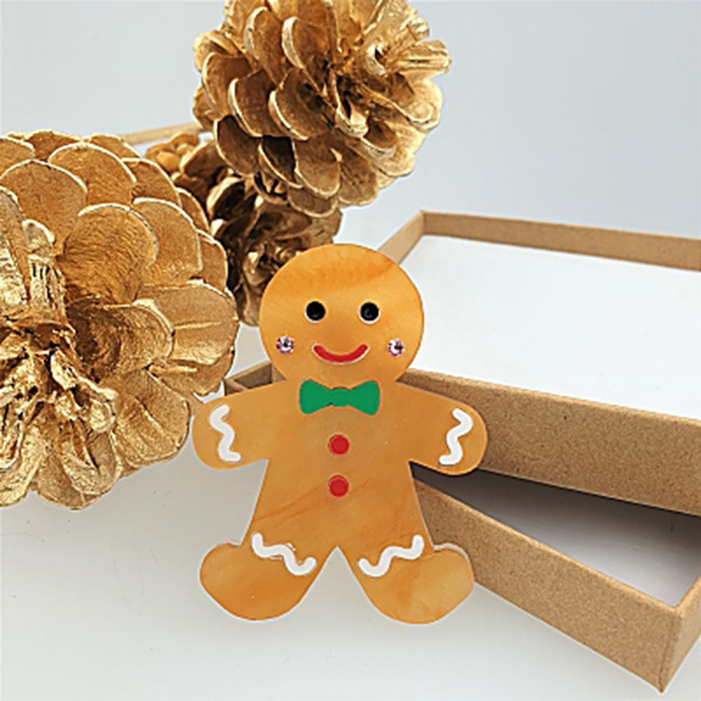 Gingerbread Man Brooch by Cherryloco Jewellery 3