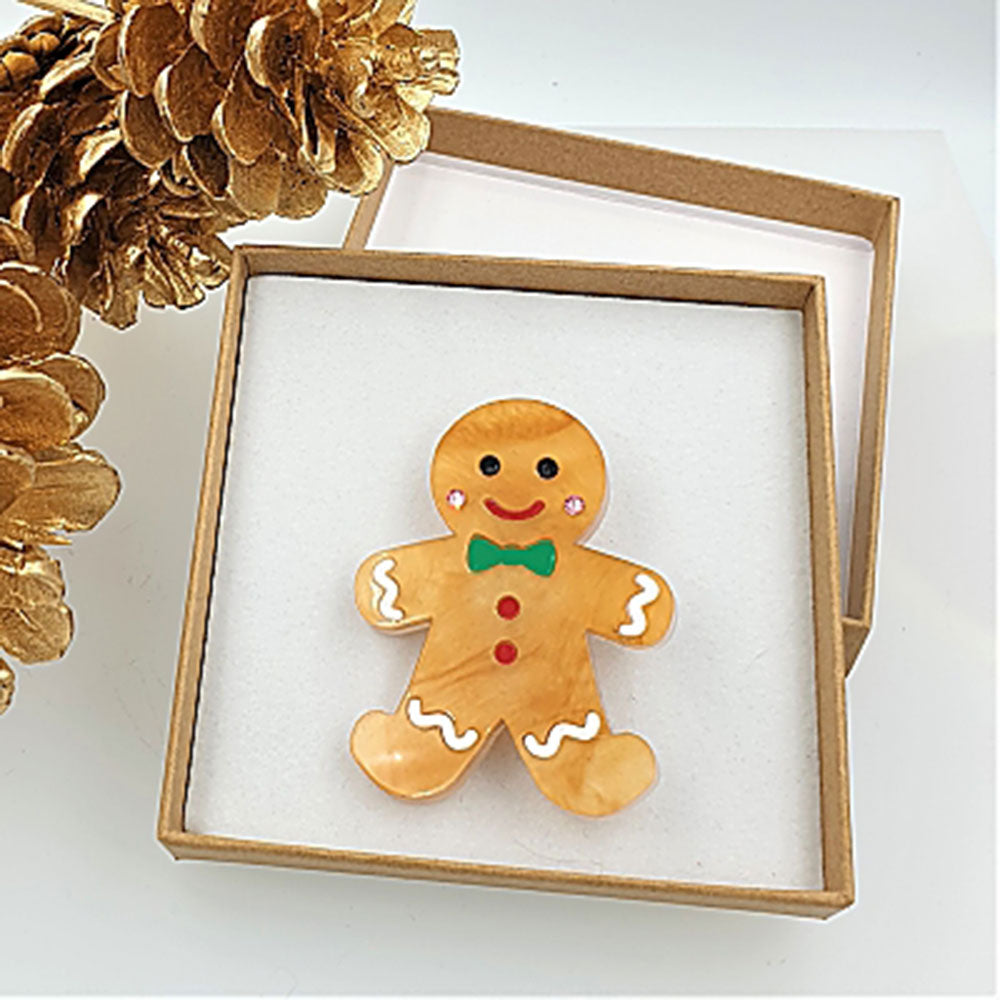 Gingerbread Man Brooch by Cherryloco Jewellery 2