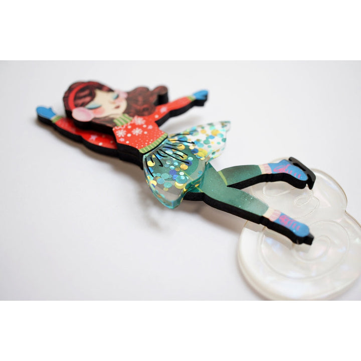 Girl Ice Skating Brooch by Laliblue 2
