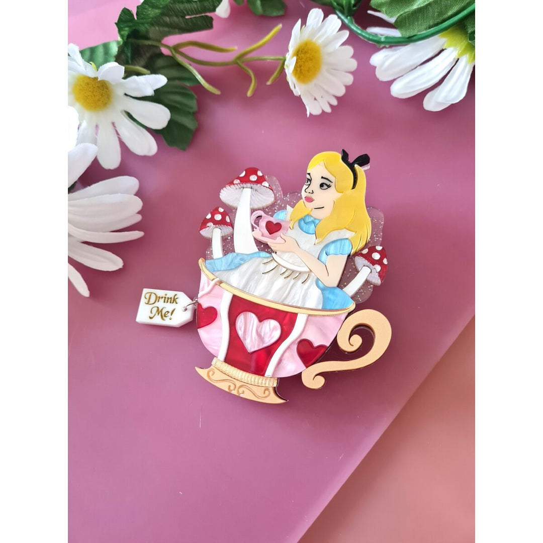 Girl in a teacup brooch or necklace 2