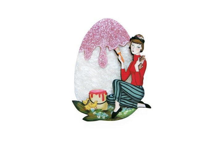 Girl painting Easter Egg brooch by Laliblue - Quirks!