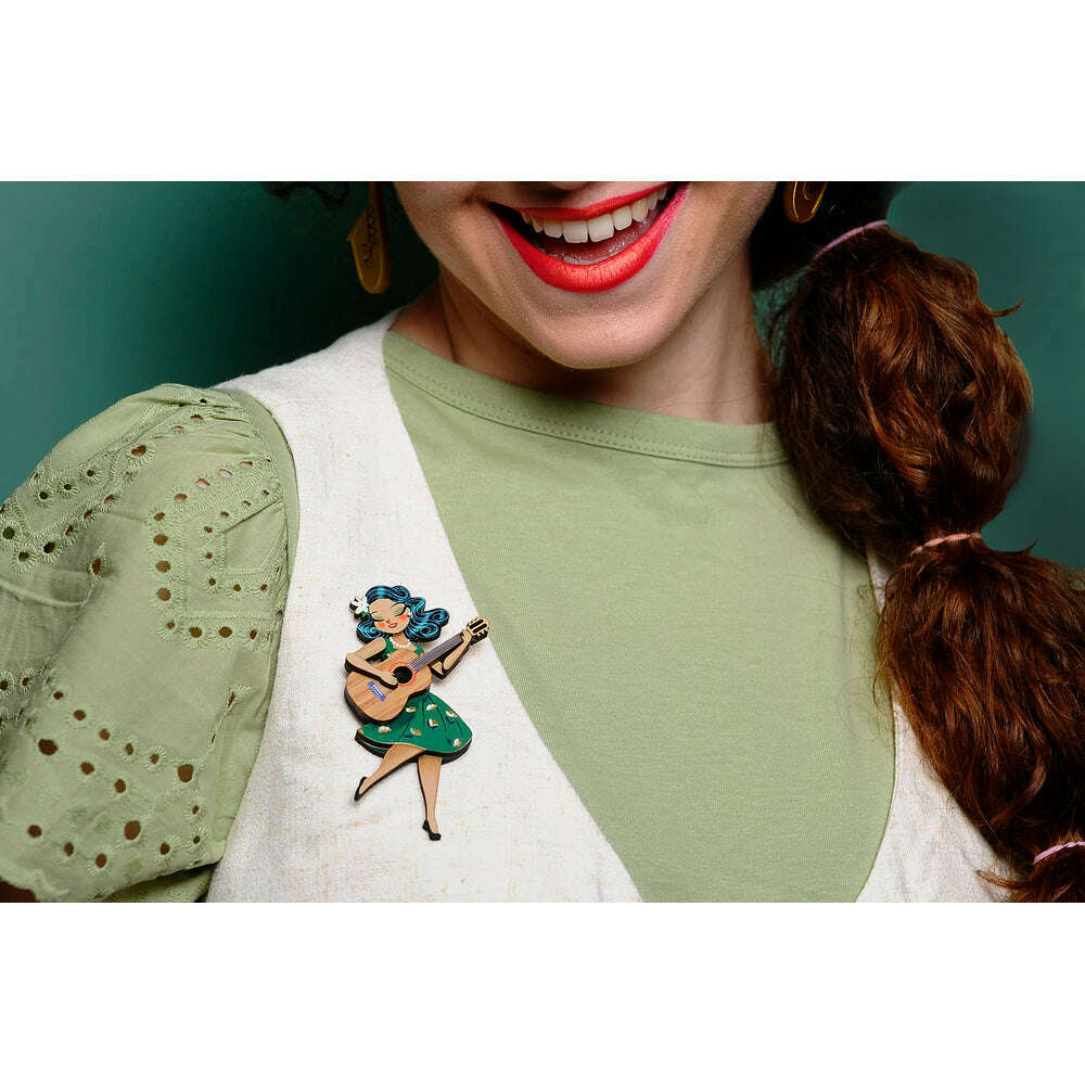 Girl playing guitar Brooch by Laliblue 3