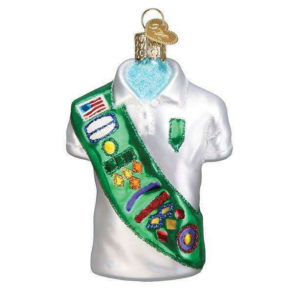 Old World Christmas Girl Scout Uniform Blown Glass Ornament