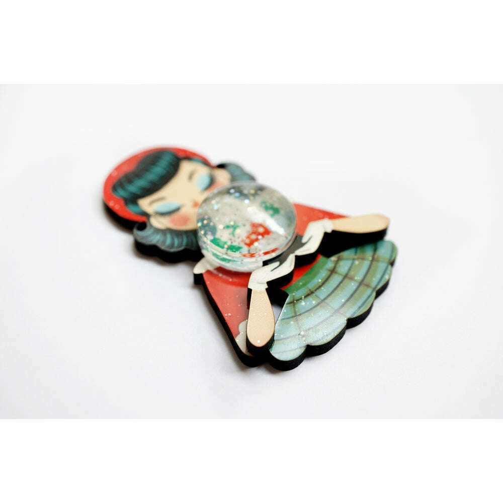 Girl with A Snow Globe Brooch by Laliblue – view 5