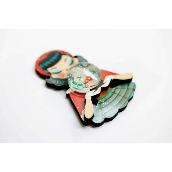 Girl with A Snow Globe Brooch by Laliblue – view 5