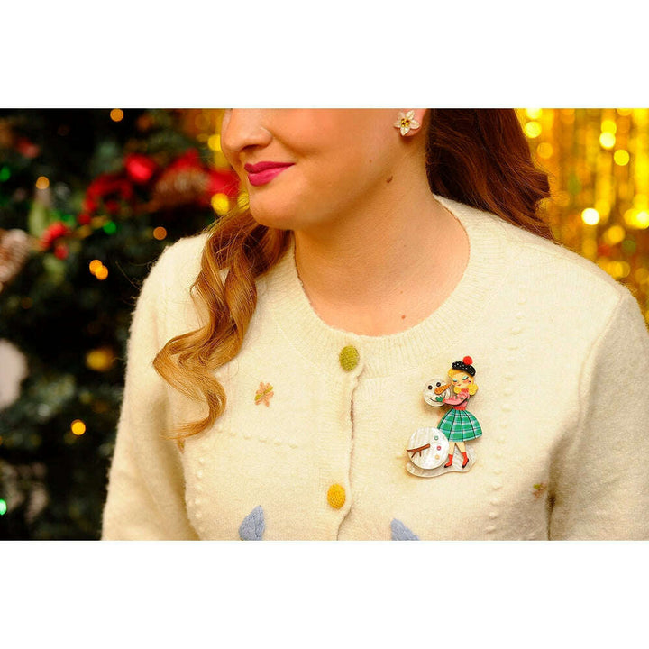 Girl with A Snowman Brooch by Laliblue – view 4