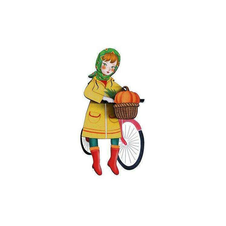 Girl with bicycle brooch by LaliBlue - Quirks!