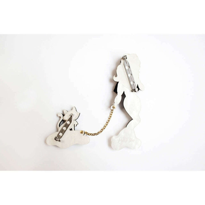 Girl with Cat on Sled Brooch by Laliblue – view 5