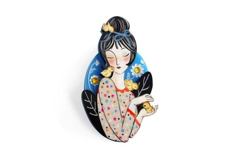 Girl with Chicks Brooch by Laliblue - Quirks!
