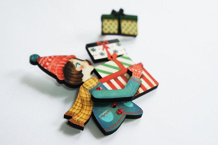 Girl with Gifts Brooch by Laliblue - Quirks!