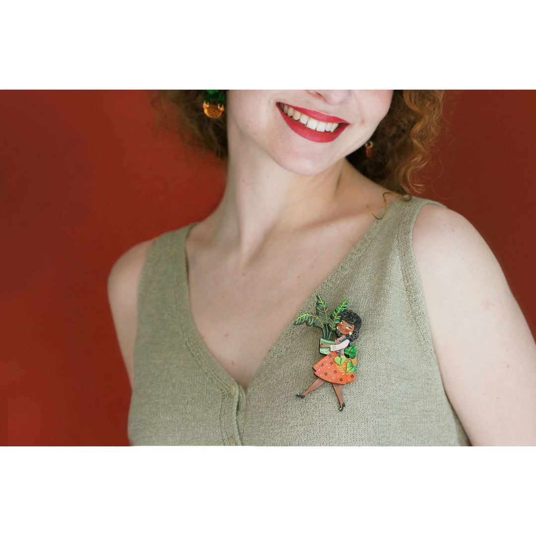 Girl with Plants Brooch – view 2