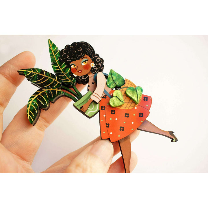 Girl with Plants Brooch – view 3