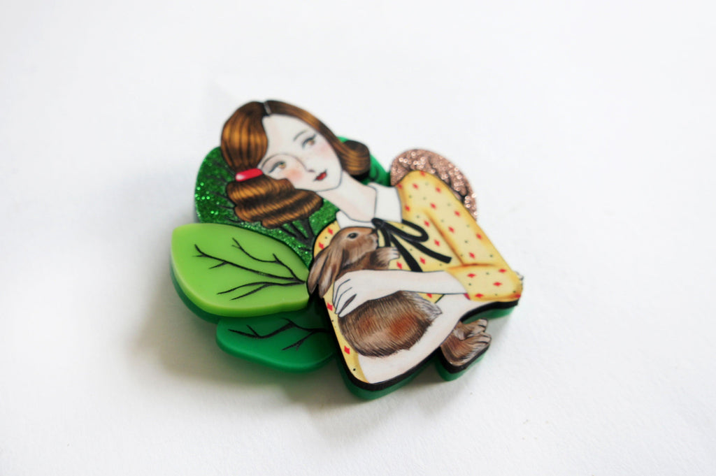 Girl with Rabbit Brooch by Laliblue - Quirks!