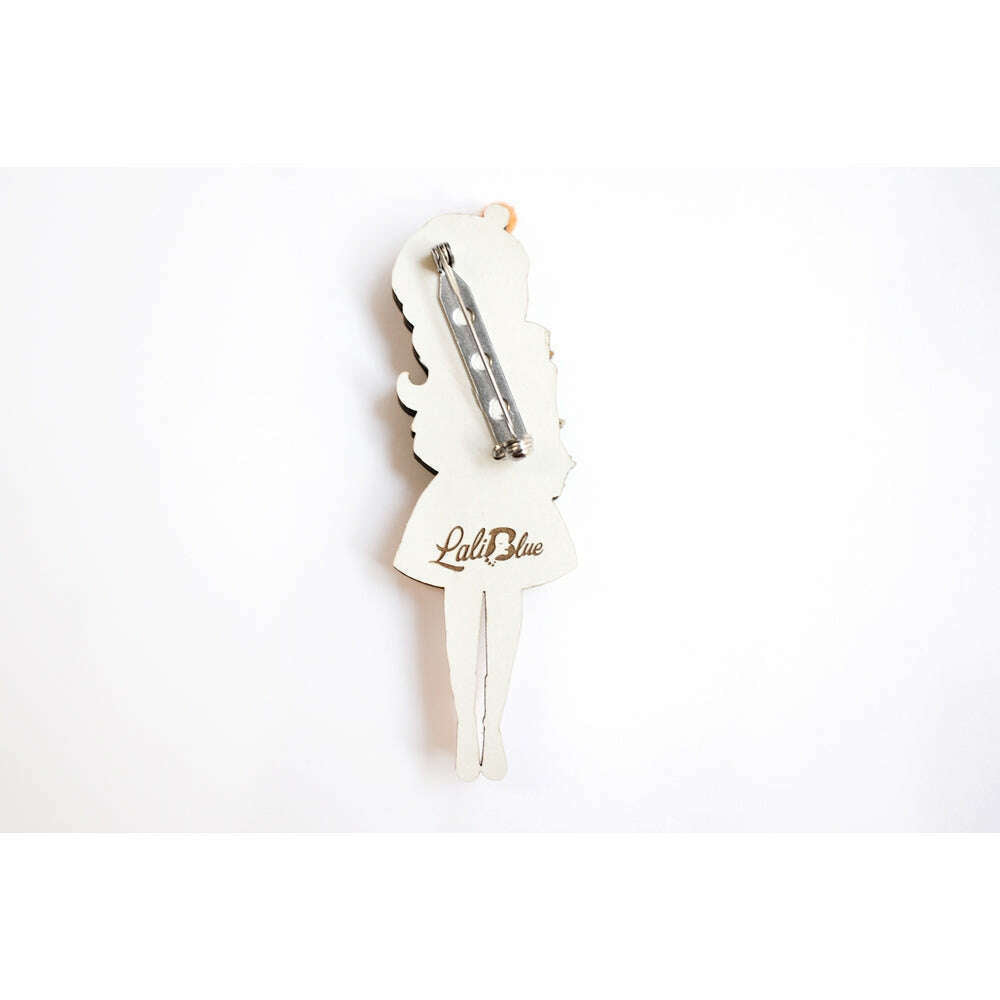 Girl with Retro Pyrex Containers Brooch by Laliblue – view 5