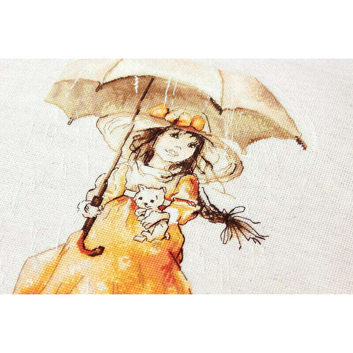 Girl with Umbrella B1065L Counted Cross-Stitch Kit