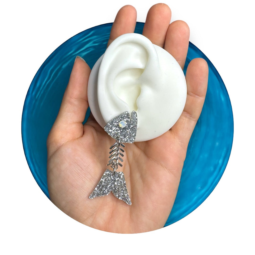 Gill-ty Pleasure Fish Bone Earrings