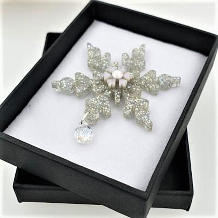 Glitter Snowflake Pin by Cherryloco Jewellery 4