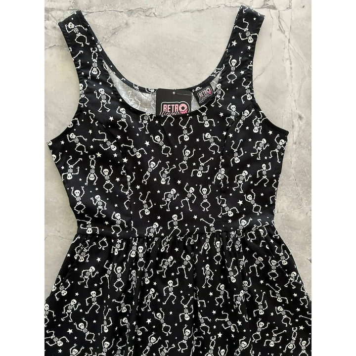 Glow in the Dark Dancing Skeletons Fit & Flare Dress - XS only