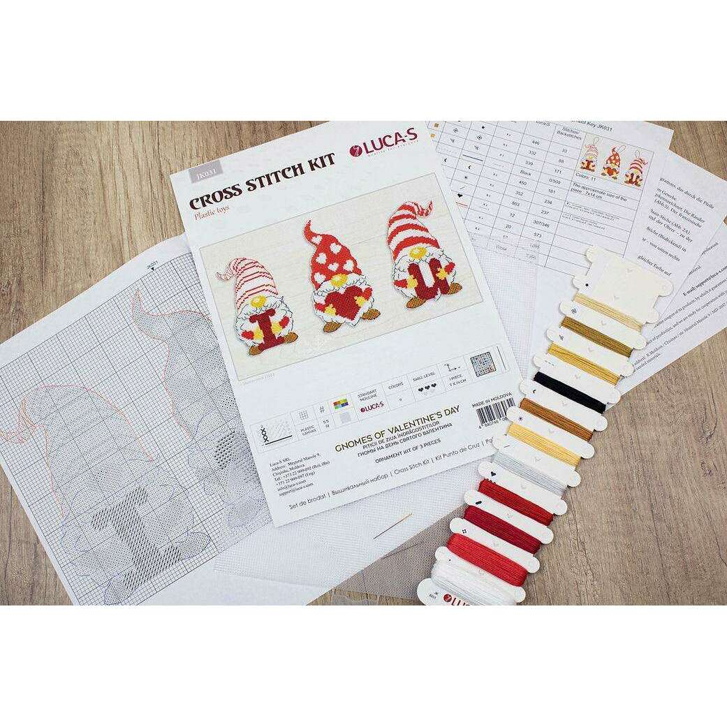 Gnomes of Valentine's Day JK031L Counted Cross-Stitch Kit