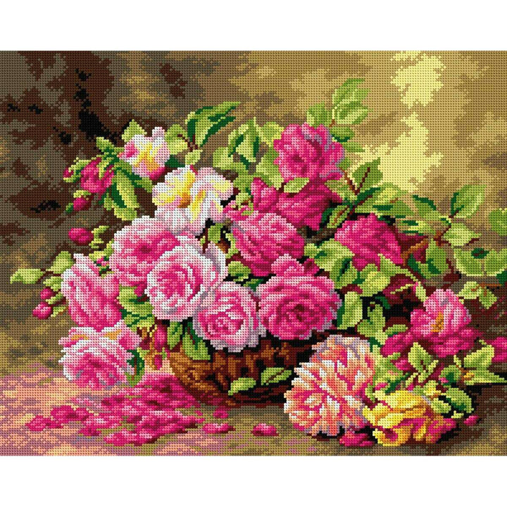 Gobelin canvas for halfstitch without yarn after Albert Tibule Furcy de Lavault - Roses 2703M