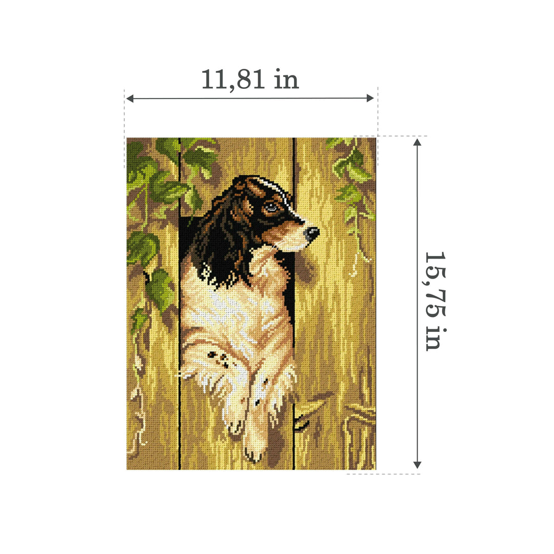 Gobelin canvas for halfstitch without yarn after Alexander Pope - The Brook Hill Dog 3541J