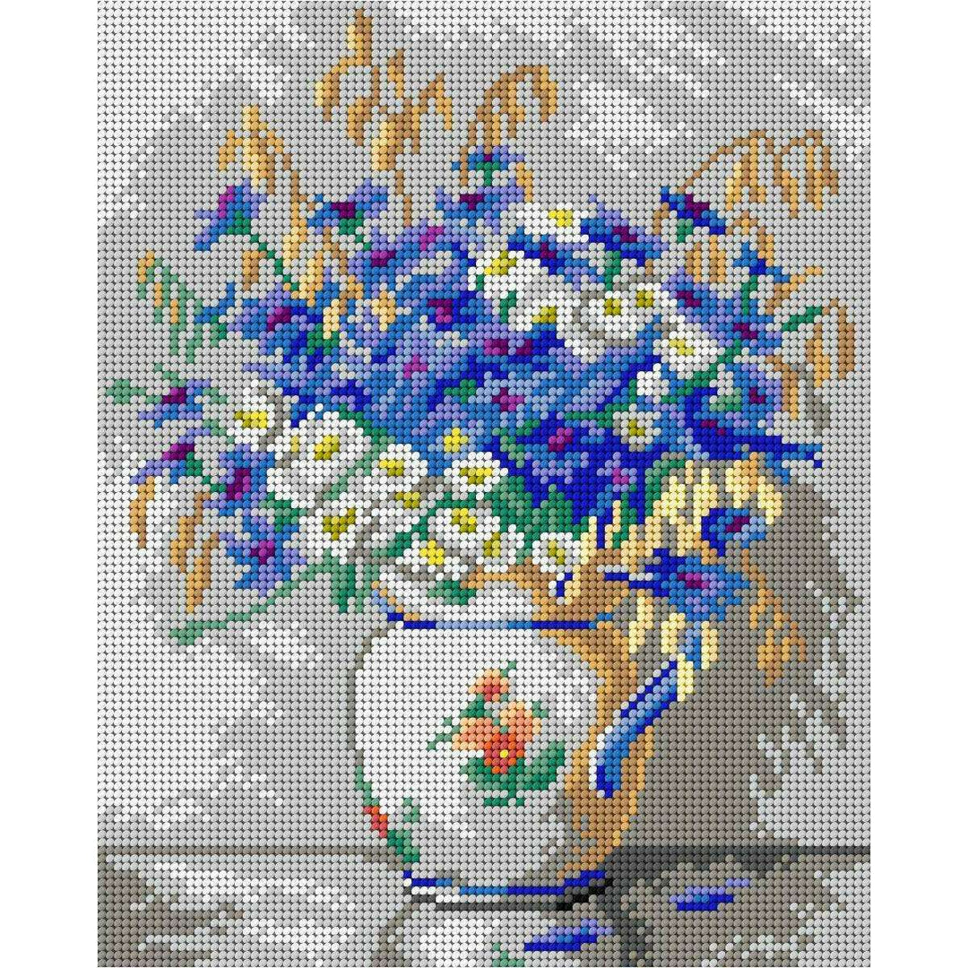 Gobelin canvas for halfstitch without yarn after Alexander Vladimirovich Makovsky - Still Life with Flowers in a Vase 3413H