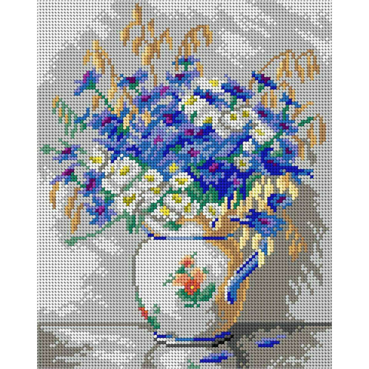 Gobelin canvas for halfstitch without yarn after Alexander Vladimirovich Makovsky - Still Life with Flowers in a Vase 3413H